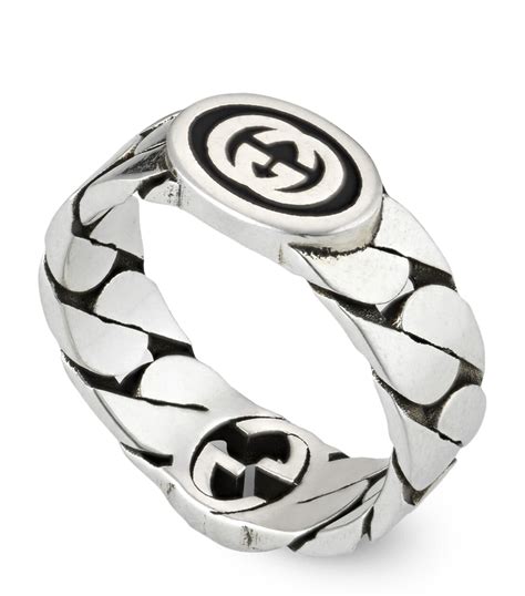 gucci silver interlocking g 9mm ring|gucci interlocking g silver ring.